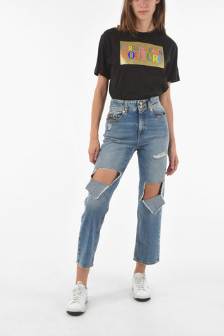 COUTURE 5 Pocket Light Wash Distressed Denims