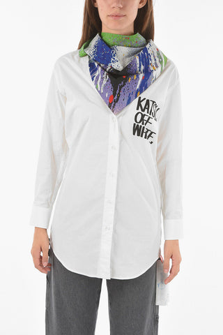 X KATSU Popeline Cotton Shirt Dress with Graffiti Bandana
