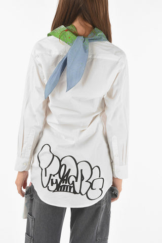 X KATSU Popeline Cotton Shirt Dress with Graffiti Bandana
