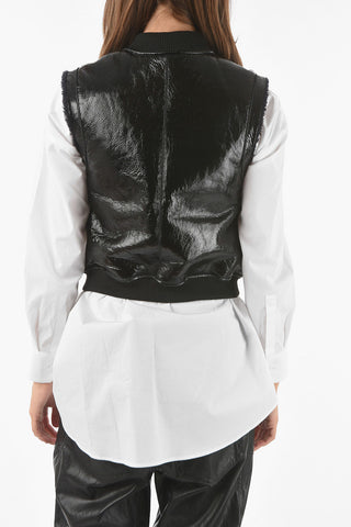 Patent Leather Vest with Faux Fur Lining