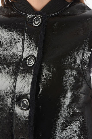 Patent Leather Vest with Faux Fur Lining