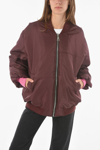 Bomber Full zip in Tessuto Tech con Orli a Costine