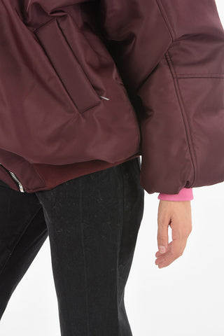 Bomber Full zip in Tessuto Tech con Orli a Costine