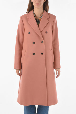 Wool Cashmere Blend Double Breasted Coat