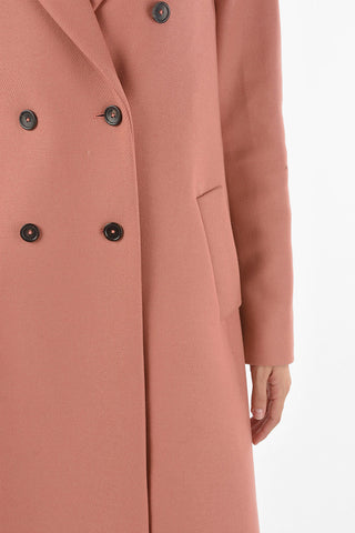 Wool Cashmere Blend Double Breasted Coat