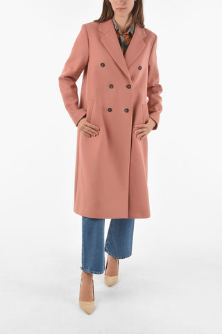 Wool Cashmere Blend Double Breasted Coat