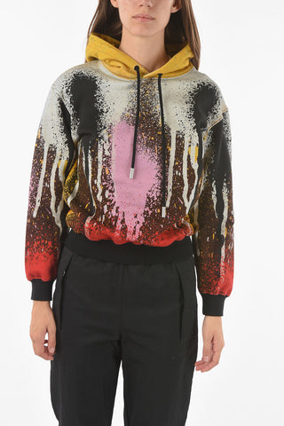 X KATSU Felpa Hoodie BLURRED con Stampa Astratta