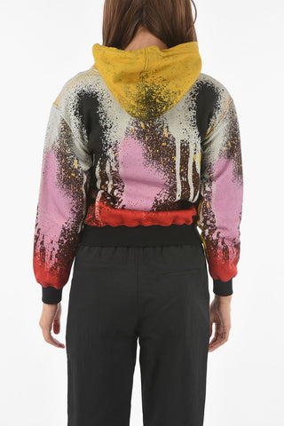 X KATSU Felpa Hoodie BLURRED con Stampa Astratta