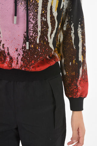 X KATSU Felpa Hoodie BLURRED con Stampa Astratta