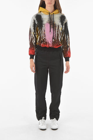 X KATSU Felpa Hoodie BLURRED con Stampa Astratta