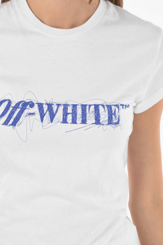 Crewneck PEN T-shirt with Lettering Logo Print