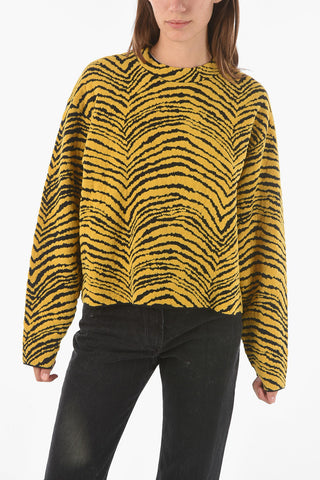 Crew Neck Tiger Patterned Pullover