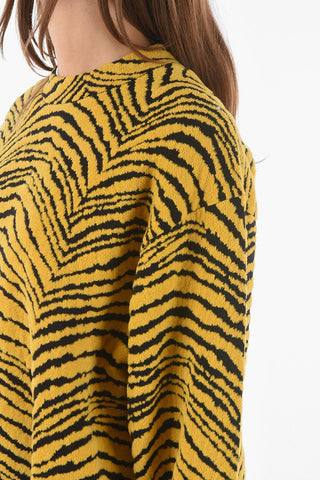 Crew Neck Tiger Patterned Pullover