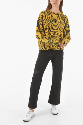 Crew Neck Tiger Patterned Pullover