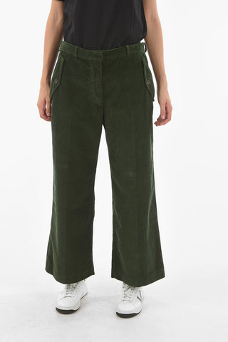 Cropped Fit Corduroy Palazzo Pants