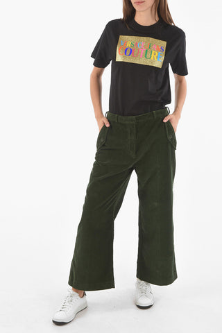 Cropped Fit Corduroy Palazzo Pants
