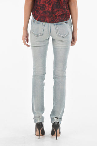 5 Pocket Distressed Detail Slim Fit Denims