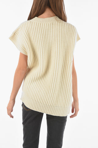 Maglia Girocollo in Cashmere senza Maniche