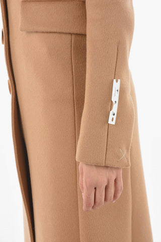 Virgin Wool Blend Tailored Long Coat