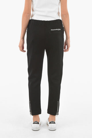 Lettering Logoed Jogger Pants with Ankle Zip