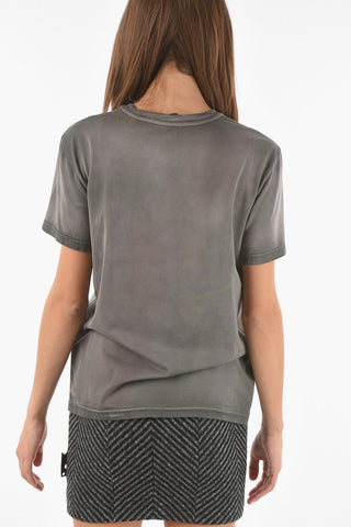 ATHLEISURE Crew Neck Embroidered Cotton T-Shirt