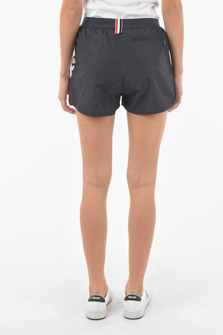 Shorts Running con Bande Laterali in Maglia