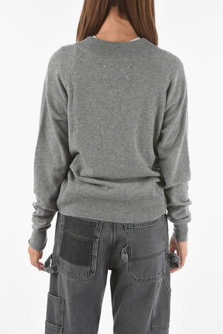 MM4 cut-out detail cashmere cardigan