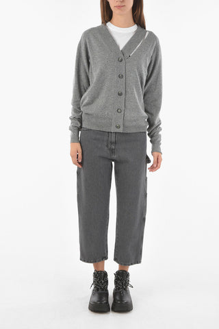 MM4 cut-out detail cashmere cardigan