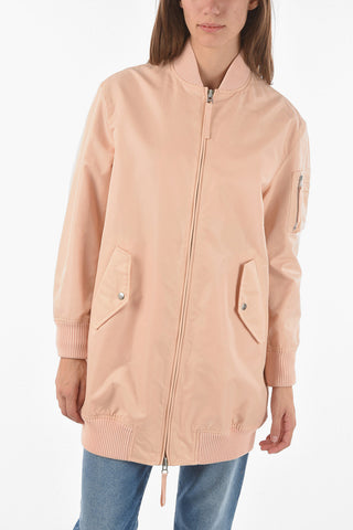 Zip-up Long Bomber with Back L0V3 Y06 Print