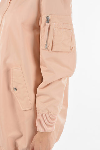 Zip-up Long Bomber with Back L0V3 Y06 Print