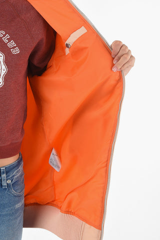 Zip-up Long Bomber with Back L0V3 Y06 Print