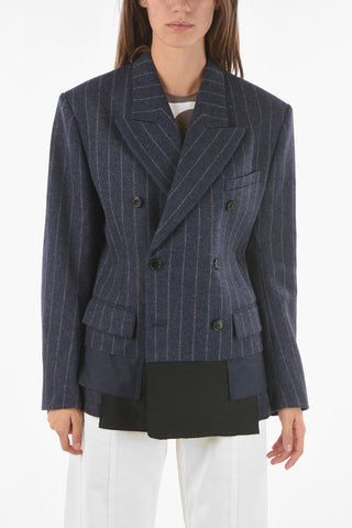 MM1 Blazer Doppiopetto Gessato con Rever a Lancia