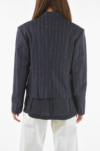 MM1 Blazer Doppiopetto Gessato con Rever a Lancia