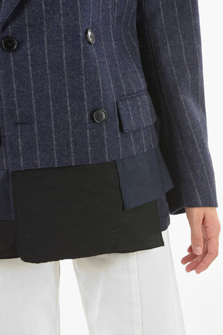 MM1 Blazer Doppiopetto Gessato con Rever a Lancia