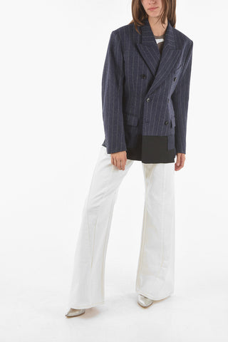 MM1 Blazer Doppiopetto Gessato con Rever a Lancia
