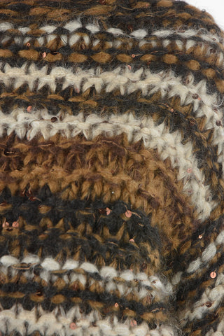 Pullover Girocollo in Misto Mohair con Paillettes All-Over