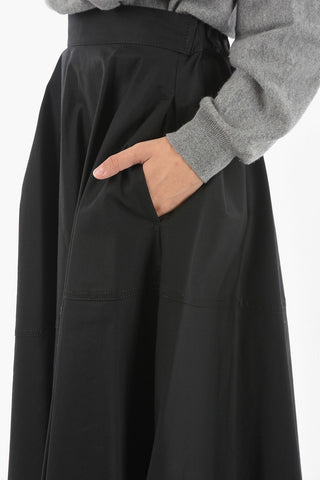 MM6 Elastic Waistband Cotton Flared Skirt