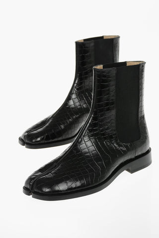 MM22 Leather Crocodile Effect TABI Chelsea Boots