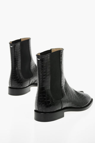 MM22 Leather Crocodile Effect TABI Chelsea Boots