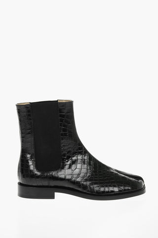 MM22 Leather Crocodile Effect TABI Chelsea Boots