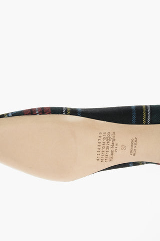 MM22 6cm Tartan Cheked Ankle-Strap Pumps With Square Toe