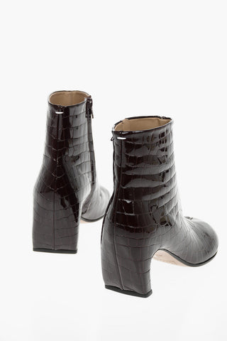 MM22 7,5cm patent Leather crocodile Printed TABI Ankle Boots