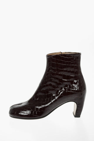 MM22 7,5cm patent Leather crocodile Printed TABI Ankle Boots