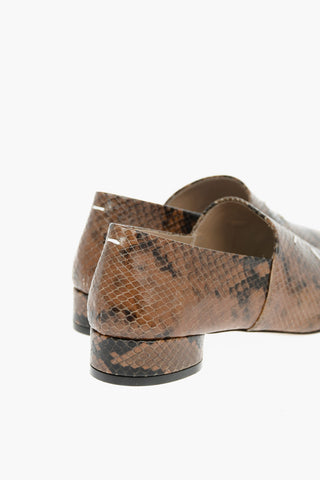MM22 python effect leather point toe loafers