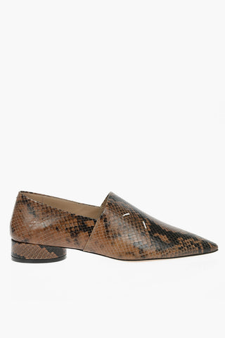 MM22 python effect leather point toe loafers