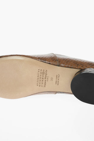 MM22 python effect leather point toe loafers