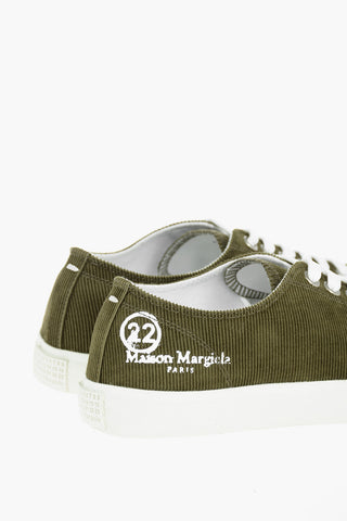 MM22 sneakers TABI in velluto a coste con lacci a contrasto