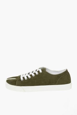 MM22 sneakers TABI in velluto a coste con lacci a contrasto