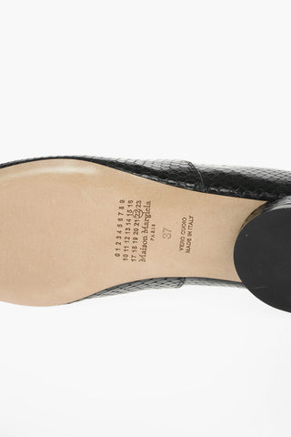 MM22 leather snake Printed Point Toe loafers