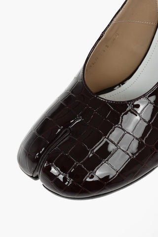 MM22 9,5cm Leather crocodile Printed TABI Slingback Pumps With Chunky Heel